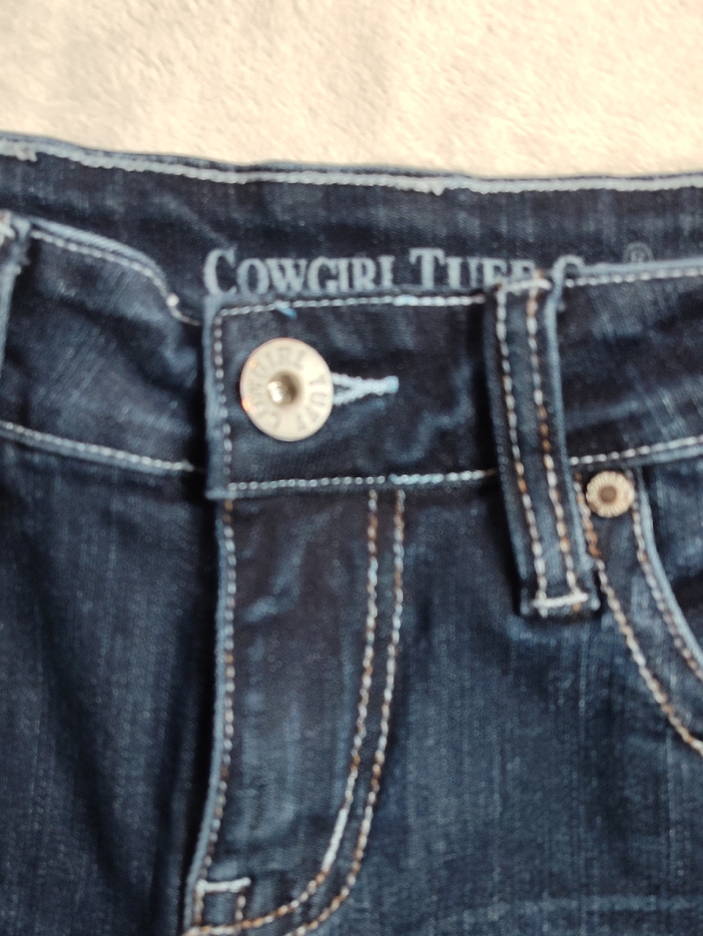 Cowgirl Tuff Co Legend Women's Denim Blue Jeans Size 27x33 Barbed Wire - Picture 10 of 16